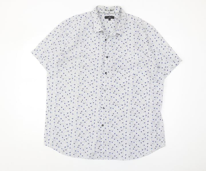 Jeff Banks Men's Multicoloured Floral Button-Up Shirt XL