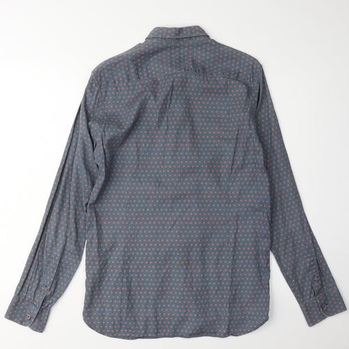 Ted Baker Men's Blue Geometric Shirt, Size M, Long Sleeve