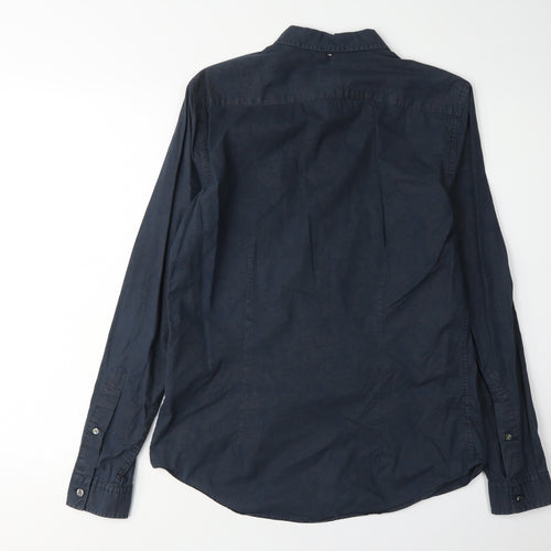 Per Gots Men's Blue Paisley Shirt, S, Button-Up