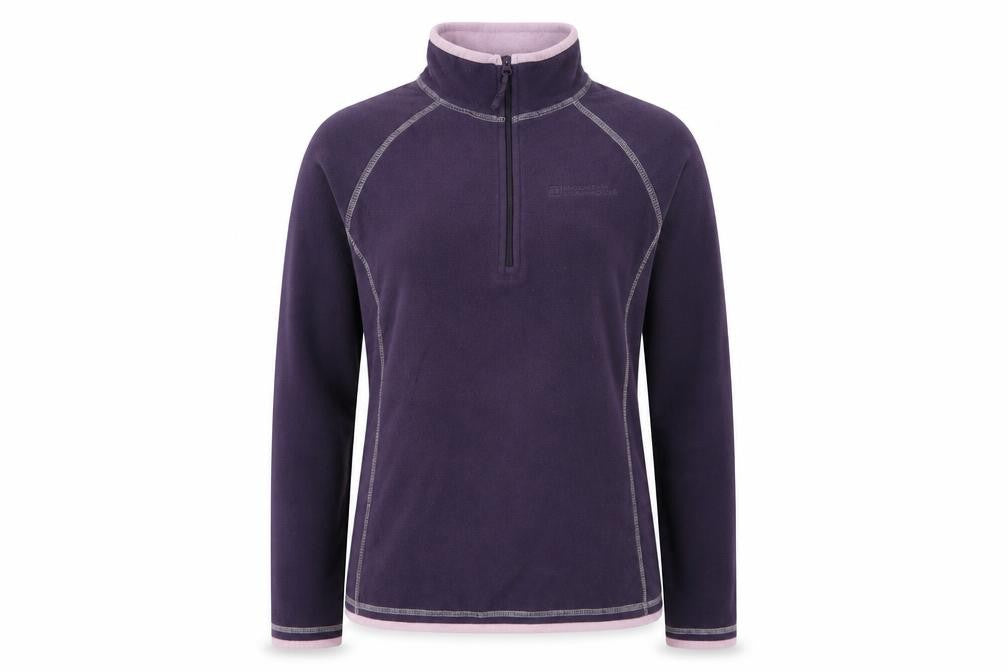 Front view of Mountain Warehouse Women's Purple Fleece Zip Sweatshirt