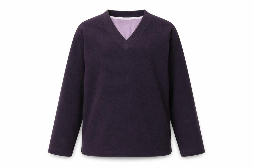 Front view of Peter Storm Women's Purple V-Neck Sweatshirt, size 14