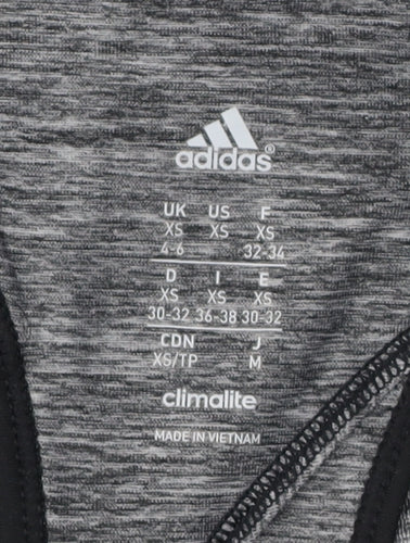 Adidas Women's Grey XS Racerback Tank - Breathable Activewear