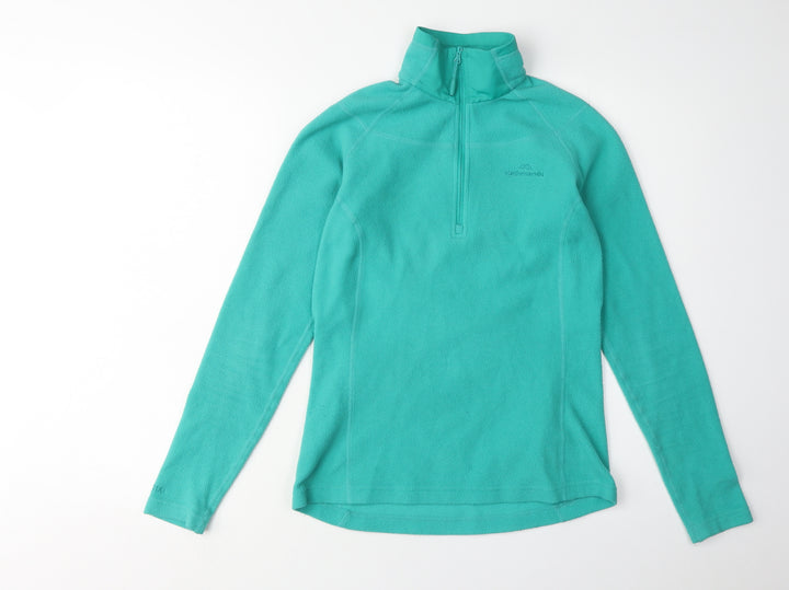 Kathmandu Women's Green Fleece Zip Pullover Sweatshirt UK 6