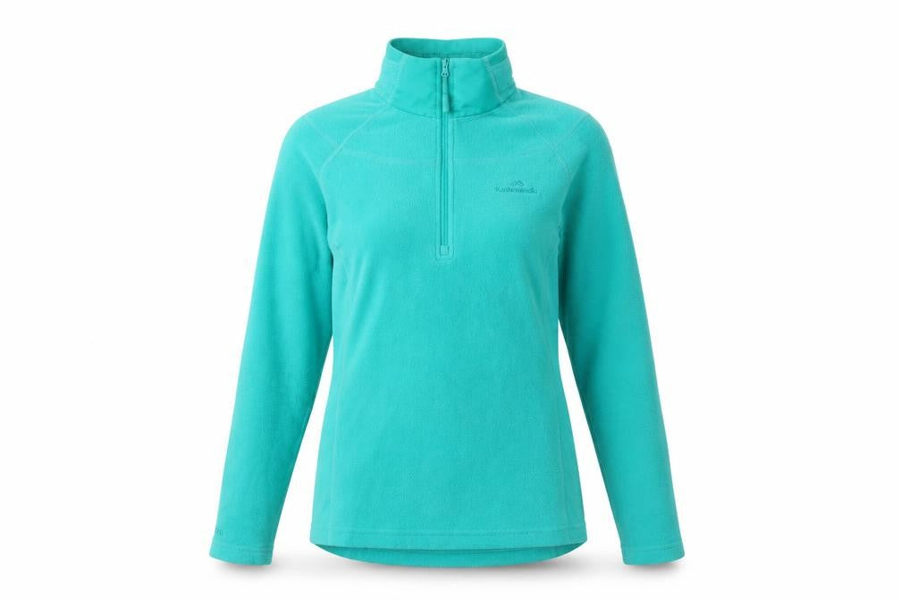 Front view of Kathmandu Women's Green Fleece Zip Pullover Sweatshirt UK 6