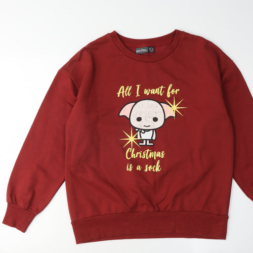 Harry Potter Red Christmas Sweatshirt Small Unisex