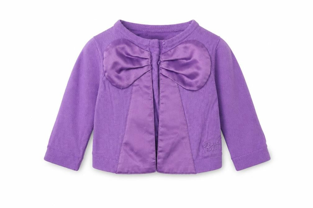 Front view of Ted Baker unisex baby purple cardigan 0-3 mths