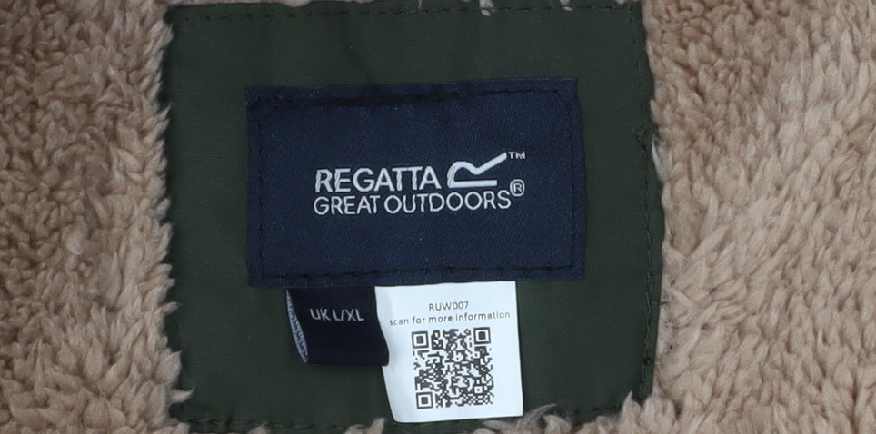 Regatta Women's Green Parka Coat L - Hooded Outdoor Jacket