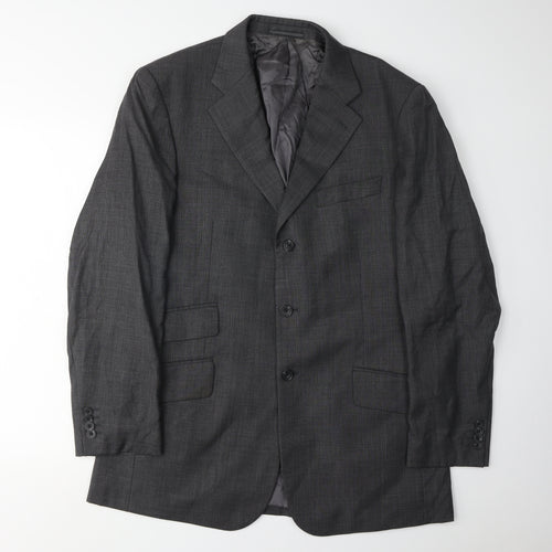 T.M. Lewin Men's Grey Plaid Suit Jacket Size 41R