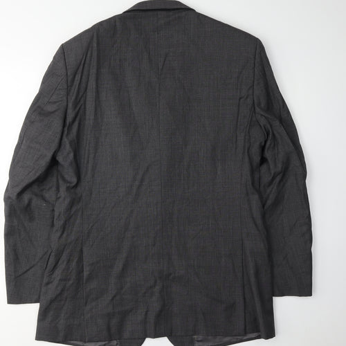 T.M. Lewin Men's Grey Plaid Suit Jacket Size 41R