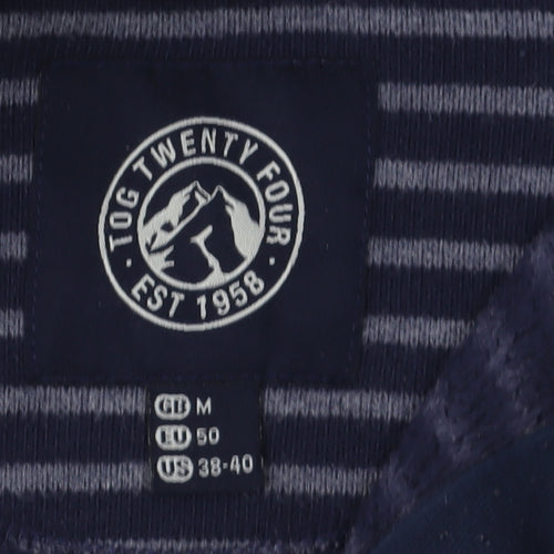 TOG TWENTY FOUR Men's Blue Striped Pullover Sweatshirt M