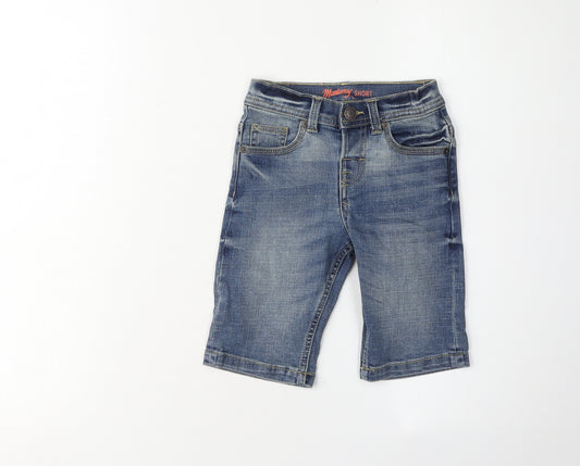 Mantaray Girls Blue Bermuda Denim Shorts, Size 4 Years, Casual Wear
