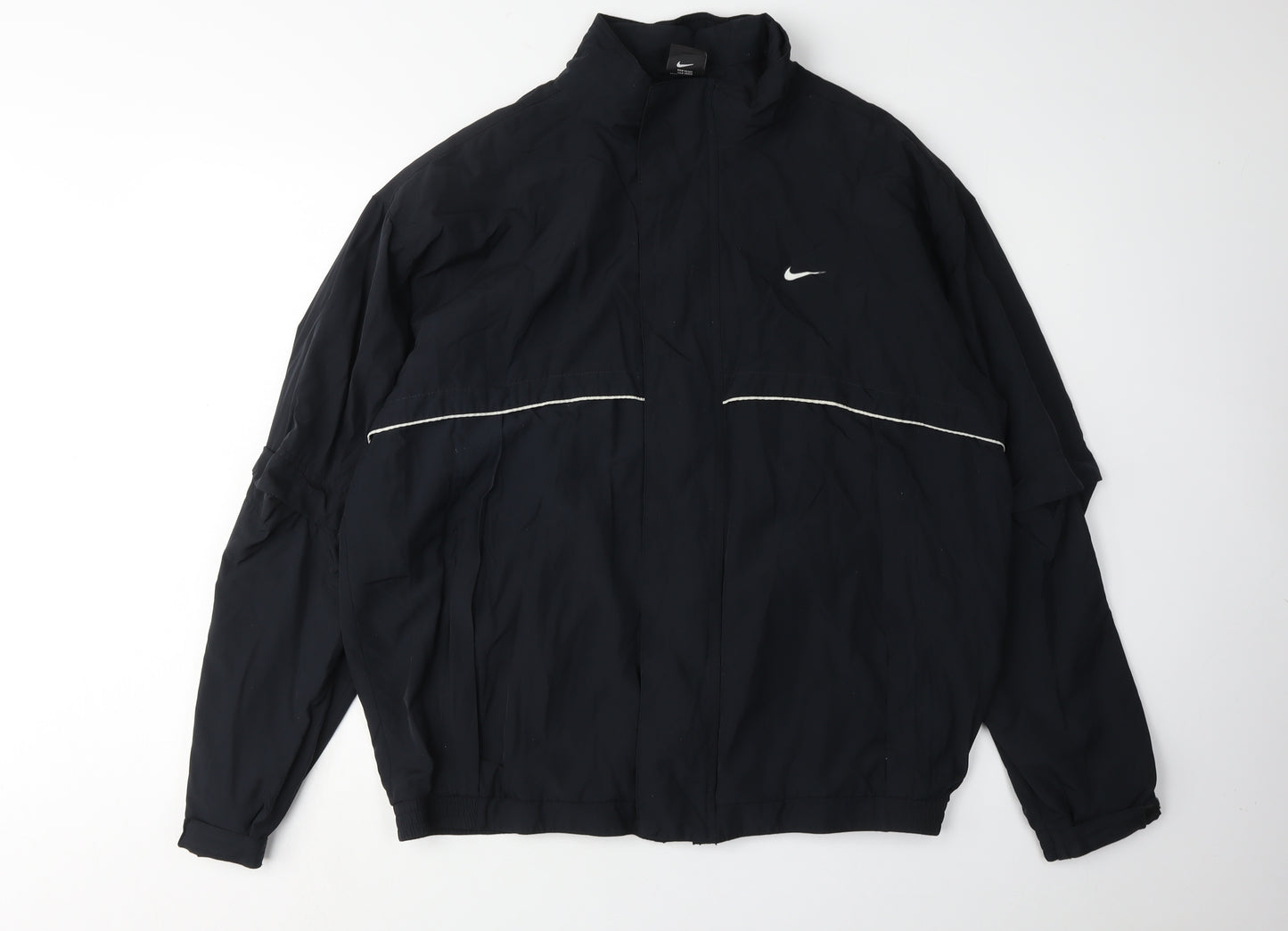 Nike Men's Black Track Jacket L Regular Fit Nylon
