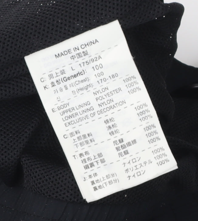 Nike Men's Black Track Jacket L Regular Fit Nylon