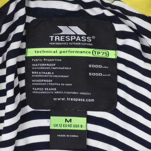 Trespass Women's Yellow Waterproof Rain Coat Size 12