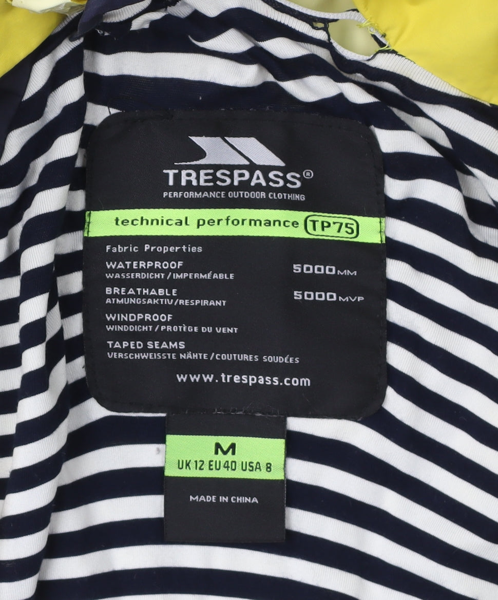 Trespass Women's Yellow Waterproof Rain Coat Size 12