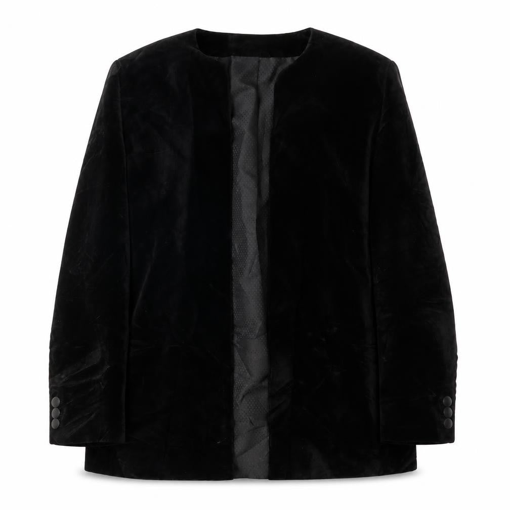 Front view of Alexon Women's Black Velvet Suit Jacket, size 12