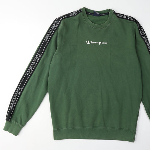 Champion Men's Green Pullover Logo Sweatshirt, Size L
