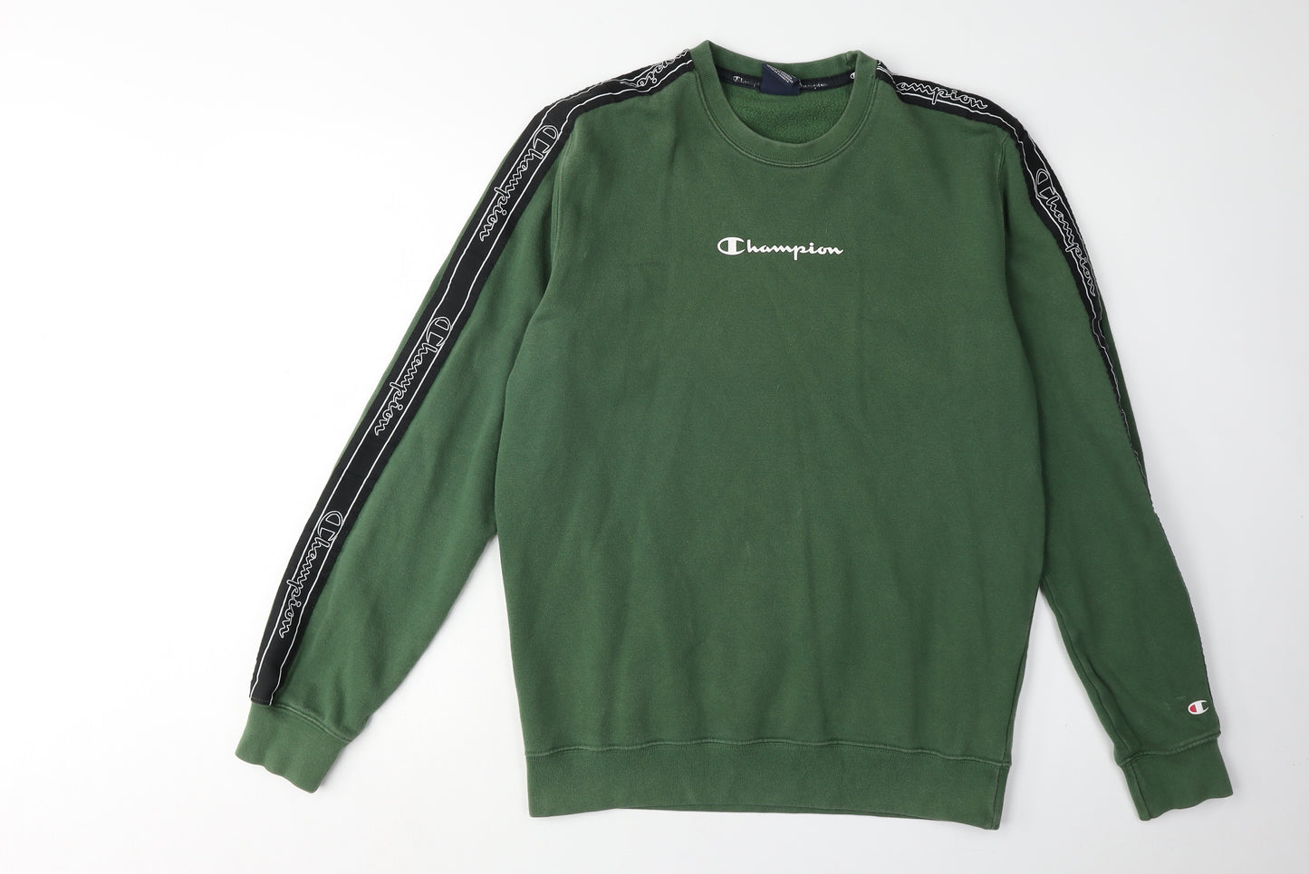 Champion Men's Green Pullover Logo Sweatshirt, Size L