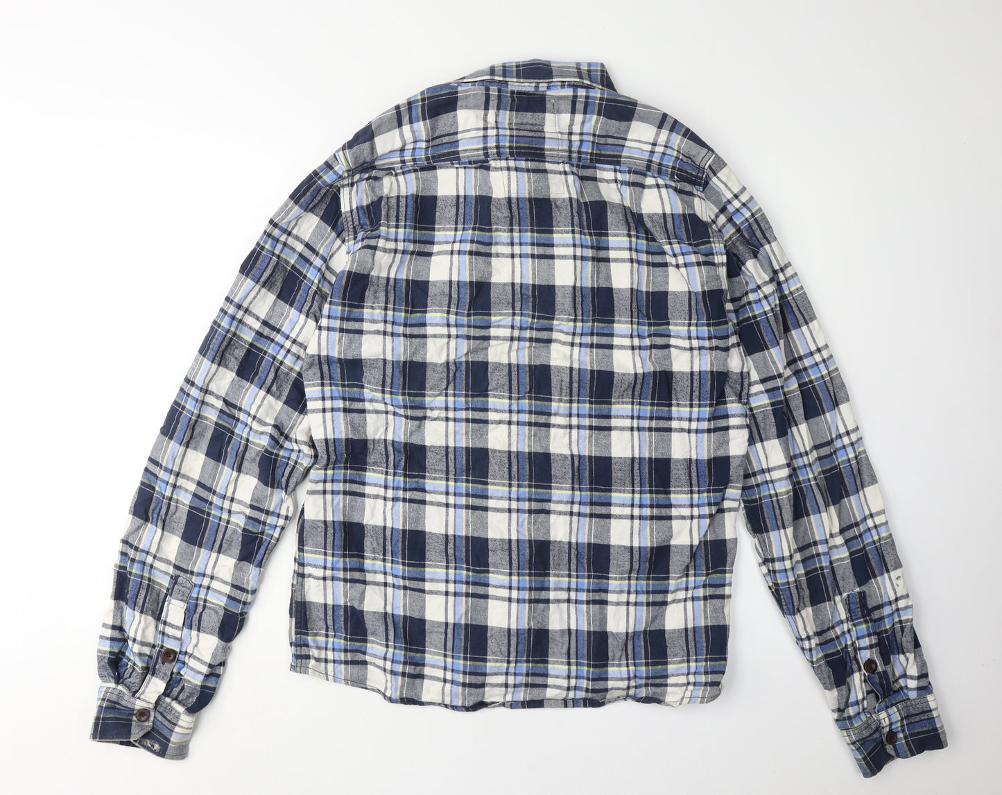 Fresh Men's Blue Plaid Long Sleeve Shirt 2XL