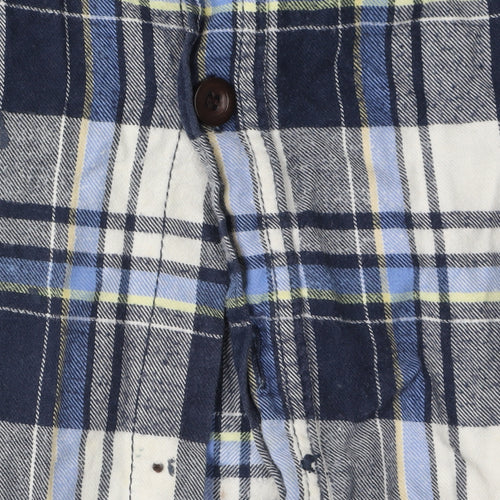 Fresh Men's Blue Plaid Long Sleeve Shirt 2XL