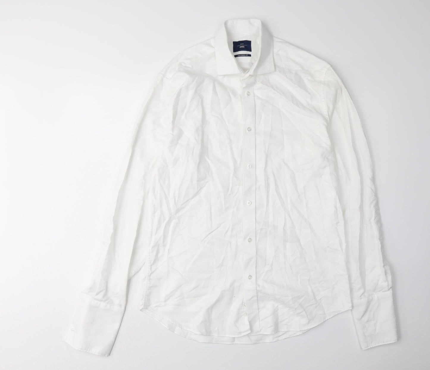 Moss 1851 Men's White Formal Dress Shirt 16