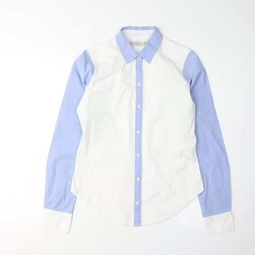Abercrombie & Fitch Women's White Blue Button-Up XS