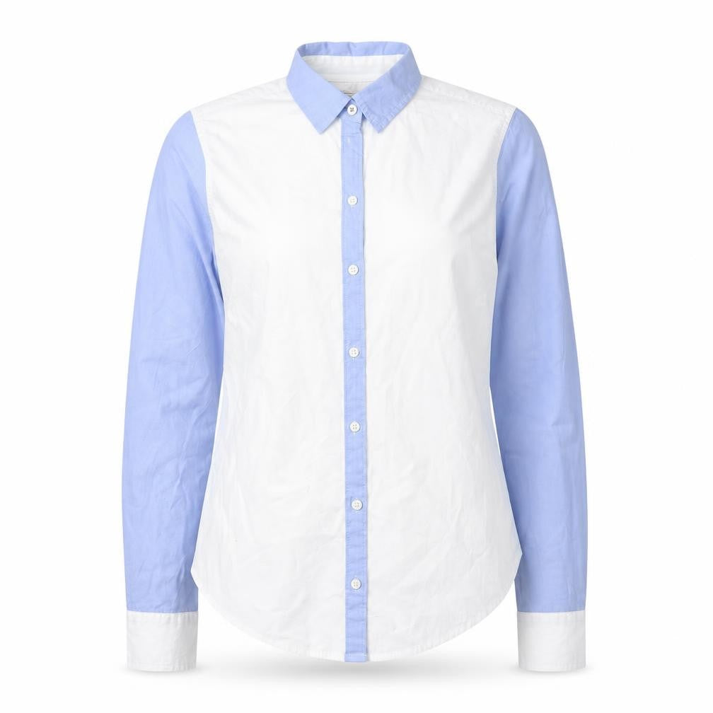 Abercrombie & Fitch Women's White Blue Button-Up XS