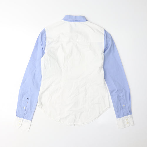 Abercrombie & Fitch Women's White Blue Button-Up XS