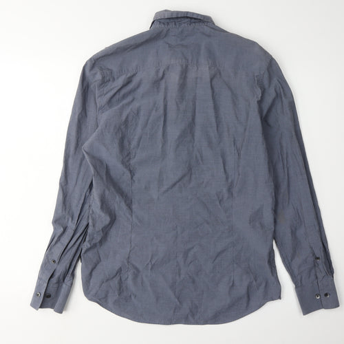 Calvin Klein Men's Blue Slim Fit Long Sleeve Shirt M