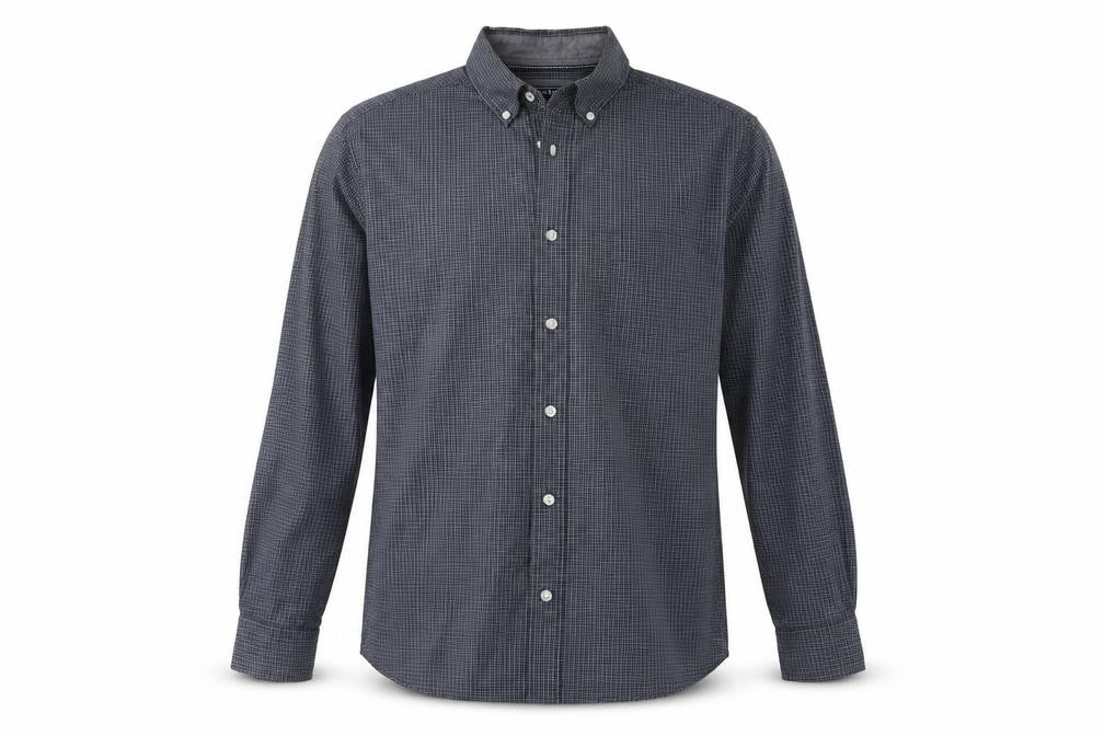 Front view of Maine New England Men's Blue Check Shirt -, size S