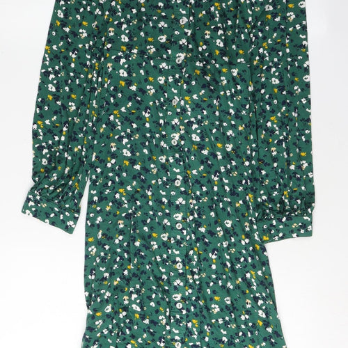 Monsoon Women's Green Floral Shirt Dress S