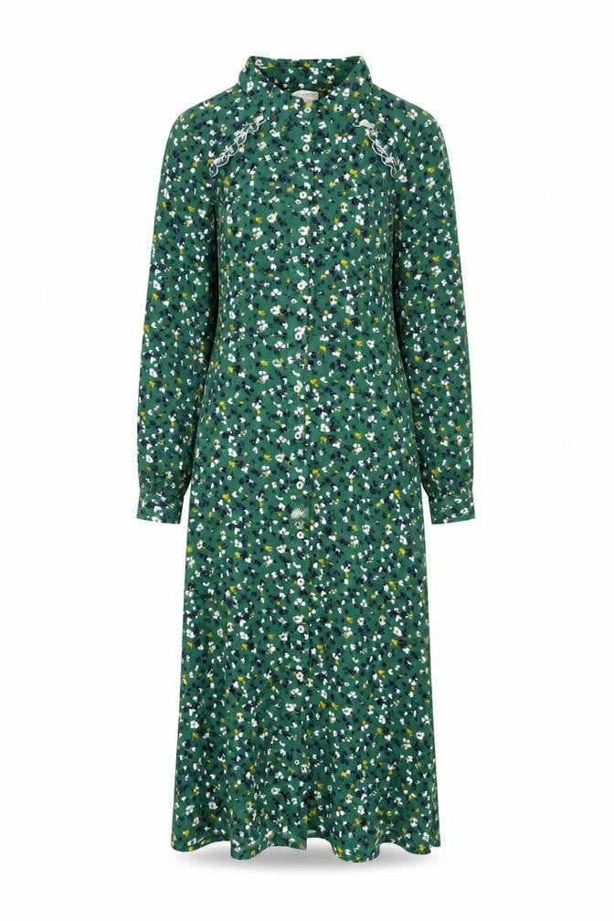Monsoon Women's Green Floral Shirt Dress S