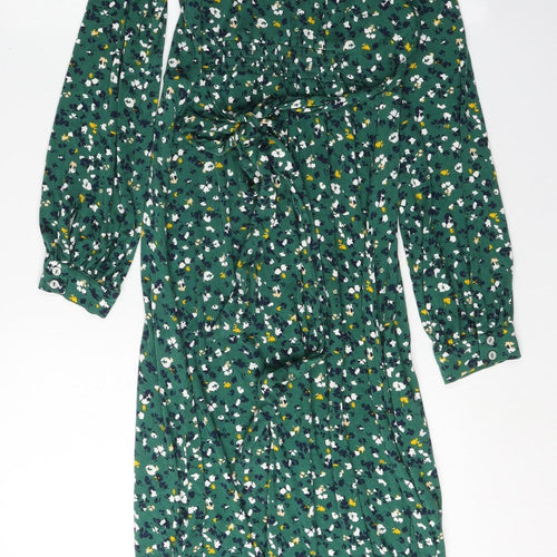 Monsoon Women's Green Floral Shirt Dress S