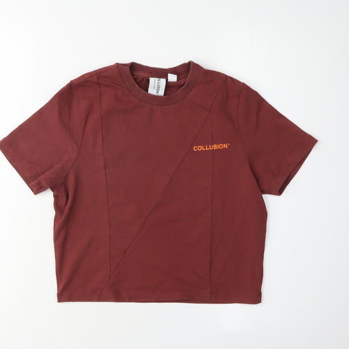 Collusion Women's Brown T-Shirt Size 10