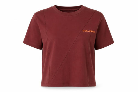 Front view of Collusion Women's Brown T-Shirt, size 10