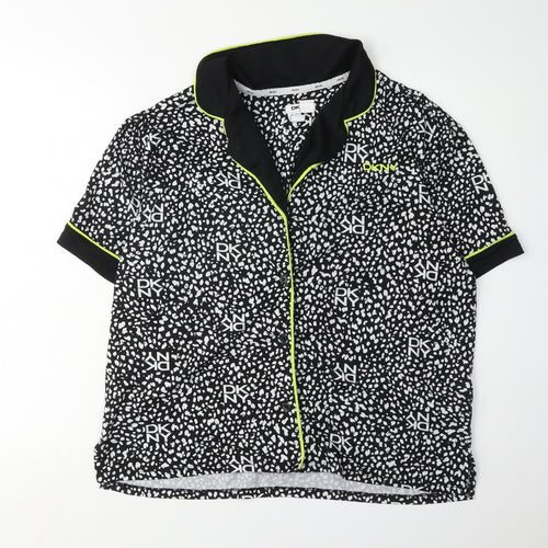 DKNY Women's Black Animal Print Pyjama Top - Size M