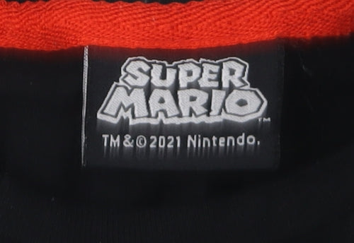 Super Mario Men's Black Graphic Print Long Sleeve T-Shirt M