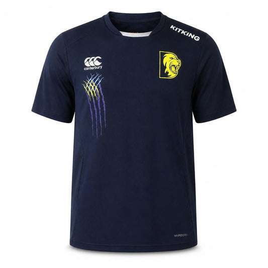 Front view of Canterbury Men's Blue Rugby T-Shirt, M, Athletic Fit