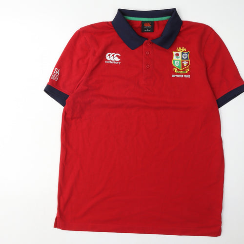 Canterbury Men's Red Rugby Polo L