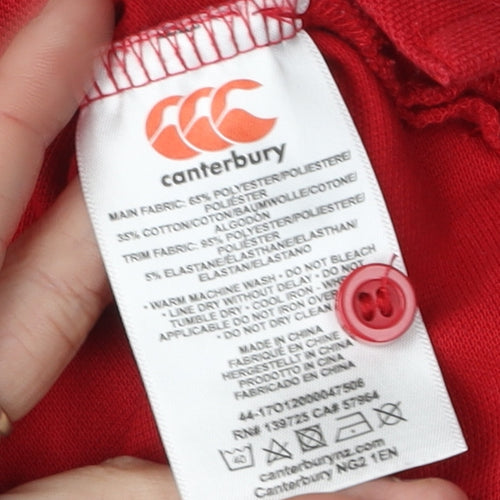 Canterbury Men's Red Rugby Polo L