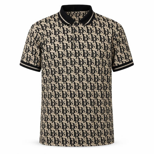 Black Squad Men Beige/Black Polo XL Slim Fit Cotton
