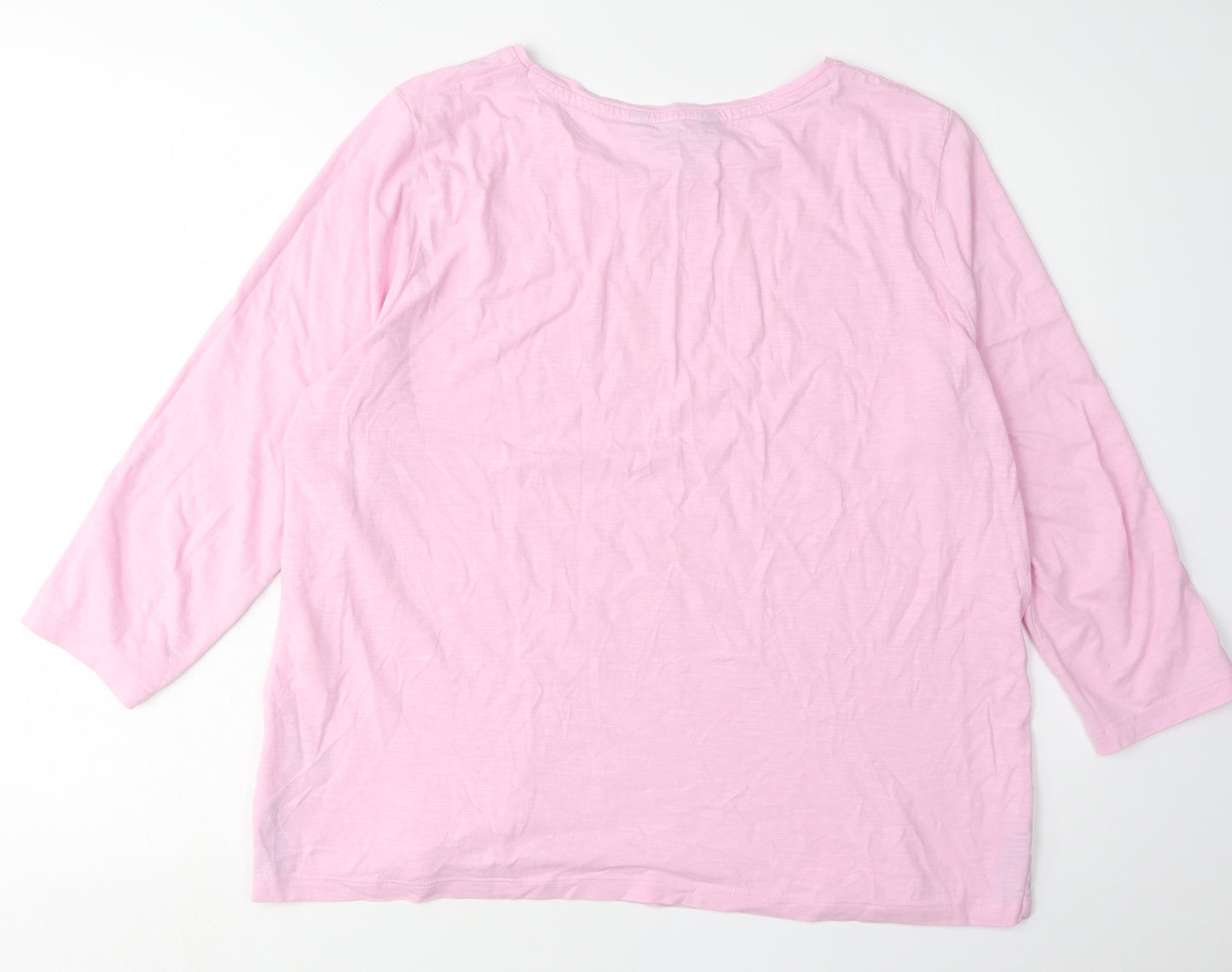 Crew Clothing Company Women's Pink 3/4 Sleeve T-Shirt
