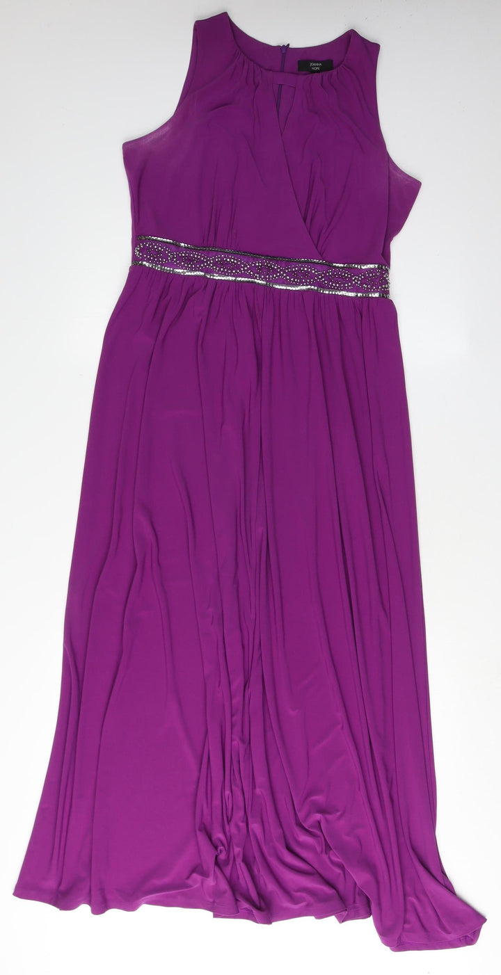 Joanna Hope Women’s Purple Beaded Long Gown Dress