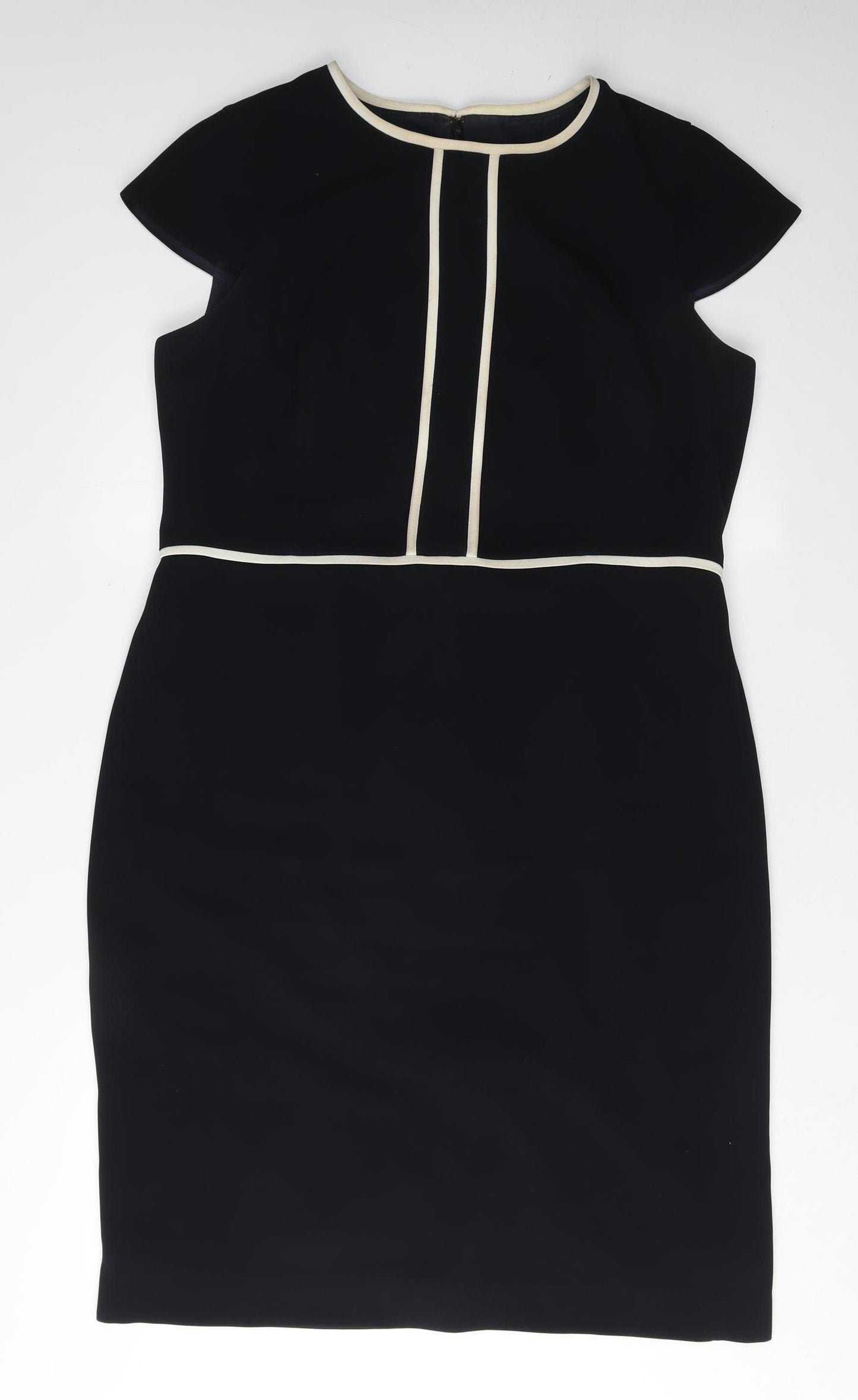 Hobbs Women's Black Shift Dress, Size 16, Classic Elegance