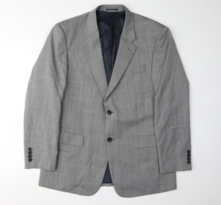 Skopes Men's Grey Check Blazer 42R Wool Jacket