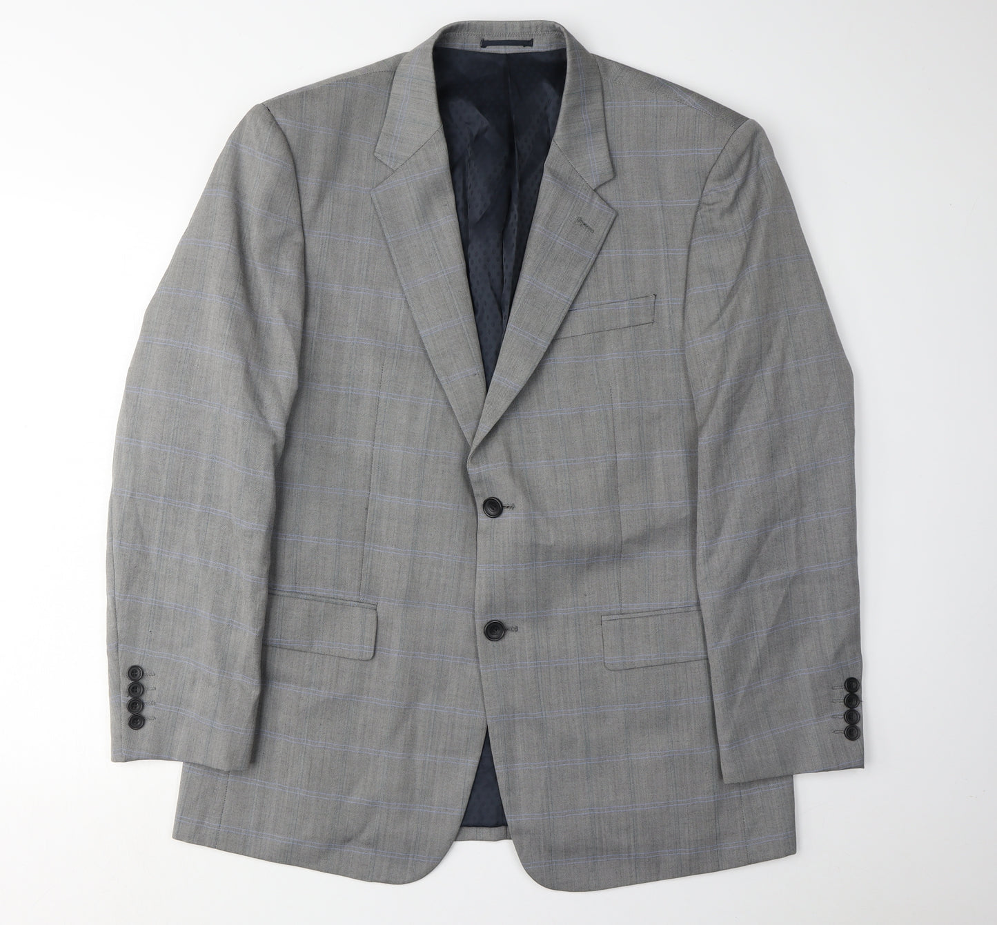 Skopes Men's Grey Check Blazer 42R Wool Jacket