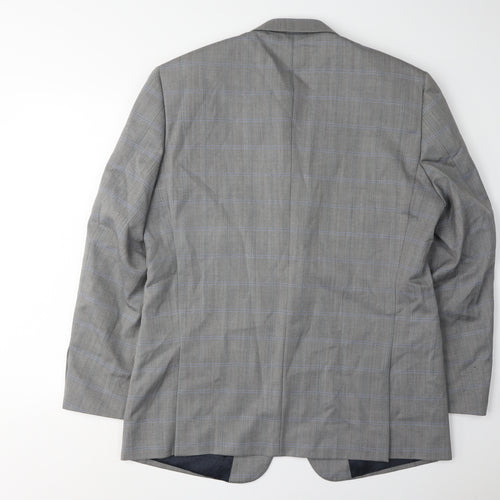 Skopes Men's Grey Check Blazer 42R Wool Jacket