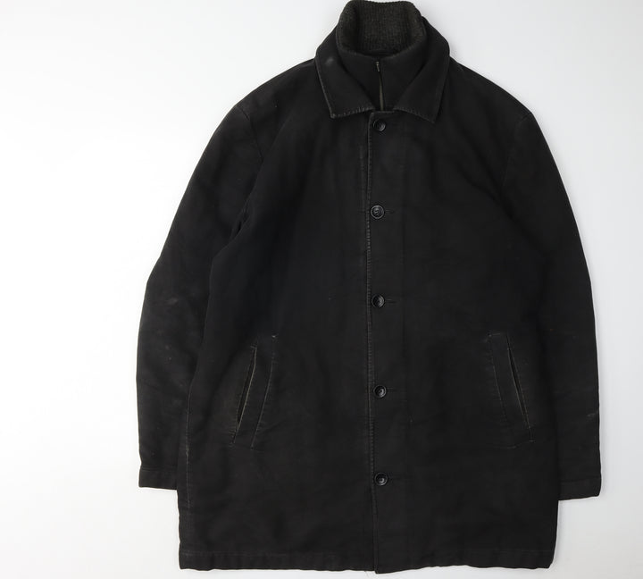Red Herring Men's Black XL Overcoat Button Casual