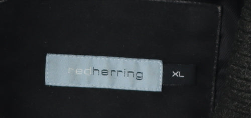 Red Herring Men's Black XL Overcoat Button Casual