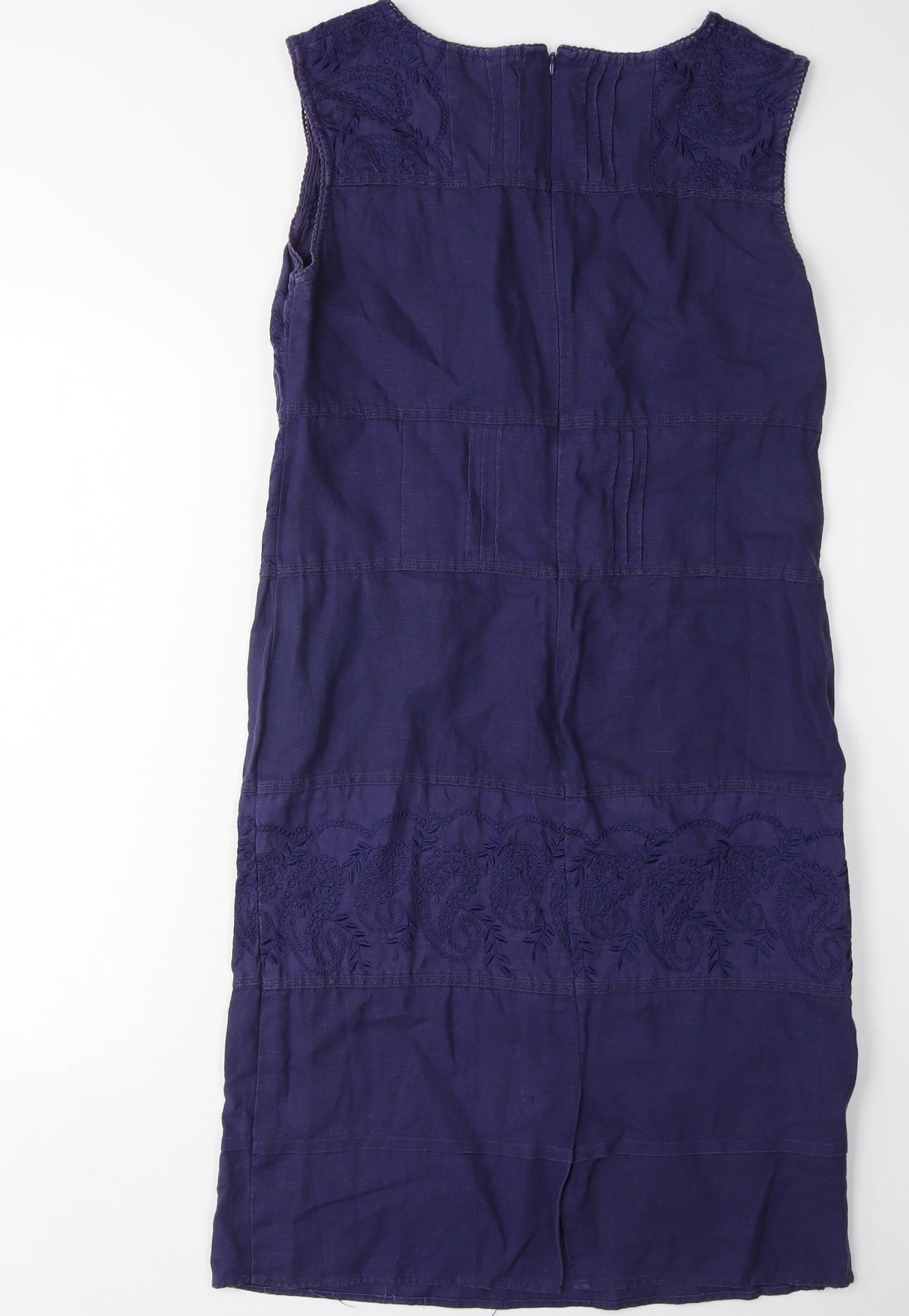 Monsoon Women's Purple Linen Sleeveless Dress Size 18